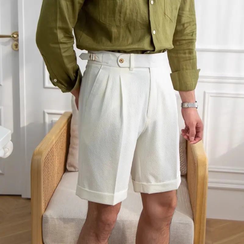 Men's Slim Fit Japanese Style Shorts 2025 Summer - British Retro Casual Shorts Korean Trendy Bubble Breathable