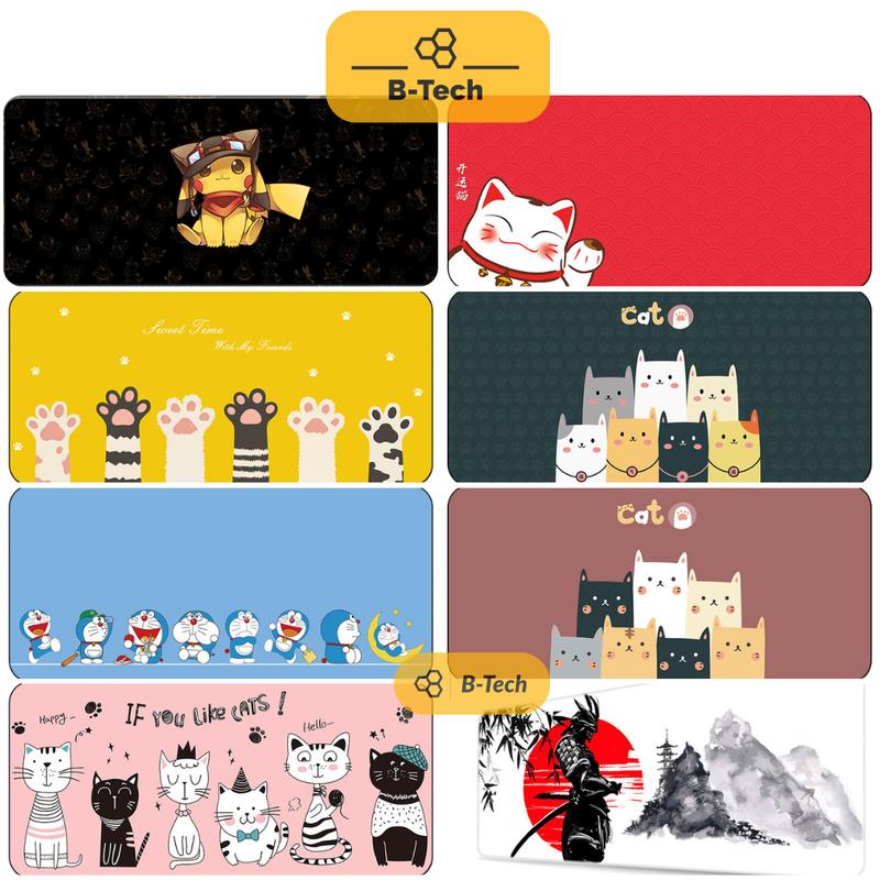 Lót chuột cỡ lớn để bàn kích thước 60x30 80x30 cm dày 3mm có bo viền chắc chắn pikachu mèo doremon gấu hồng Lotso dễ thương cute anime mouse pad tấm lót BTech