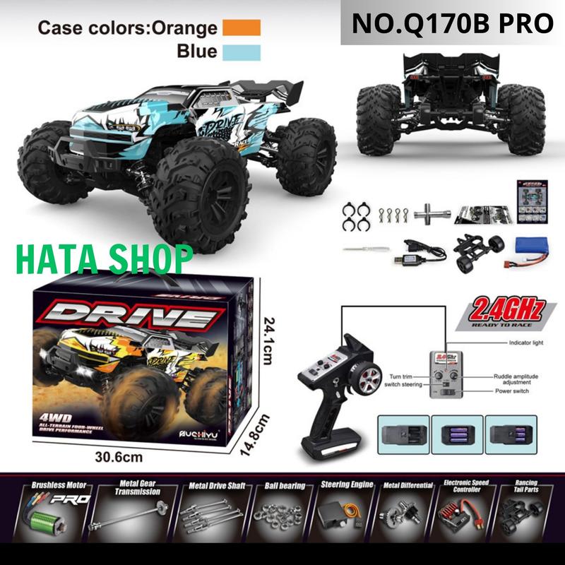 Xe Đua Địa Hình Điều Khiển Từ Xa Q170B Pro Tốc Độ Cao 70km/h Động Cơ Không Chổi Than Tỉ Lệ 1/16 Brushless Motor Có Bánh Bốc Đầu