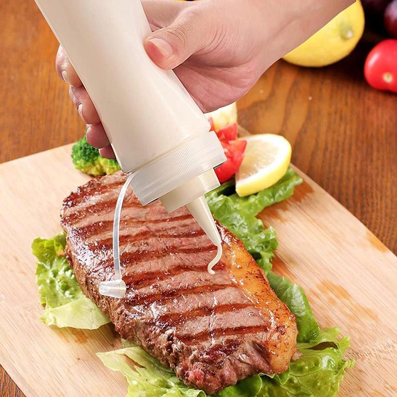 Squeeze Condiment Bottles With Cap  8 Oz Plastic Squeeze Bottles Perfect For Ketchup Mustard Dressings Olive Oil BBQ Sauce 1