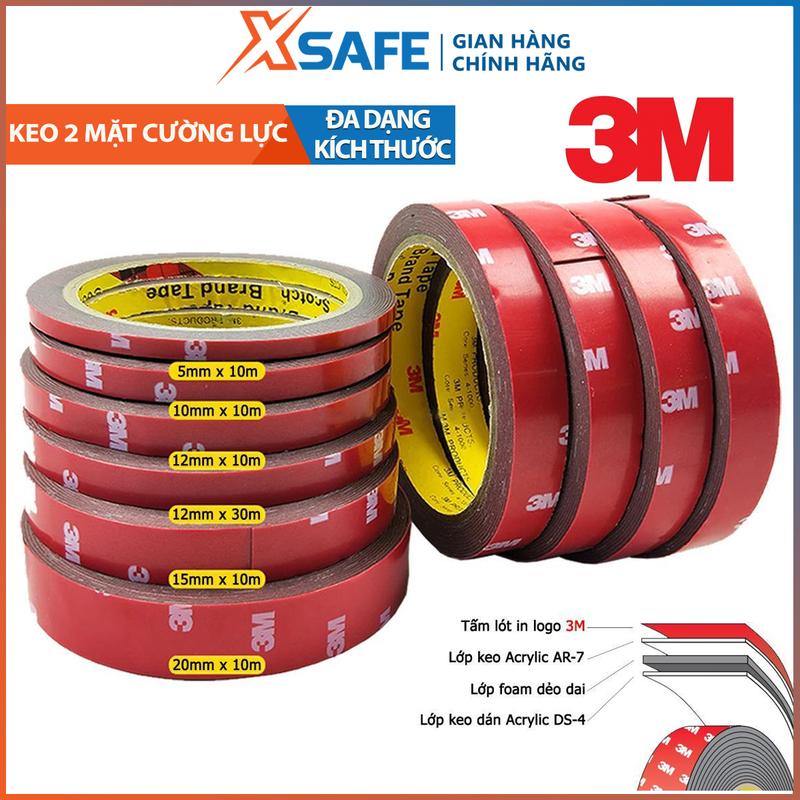 Băng keo 2 mặt cường lực 3M 4229 dài 10M băng keo siêu dính chịu nước, nhiệt dán được trên nhiều loại chất liệu