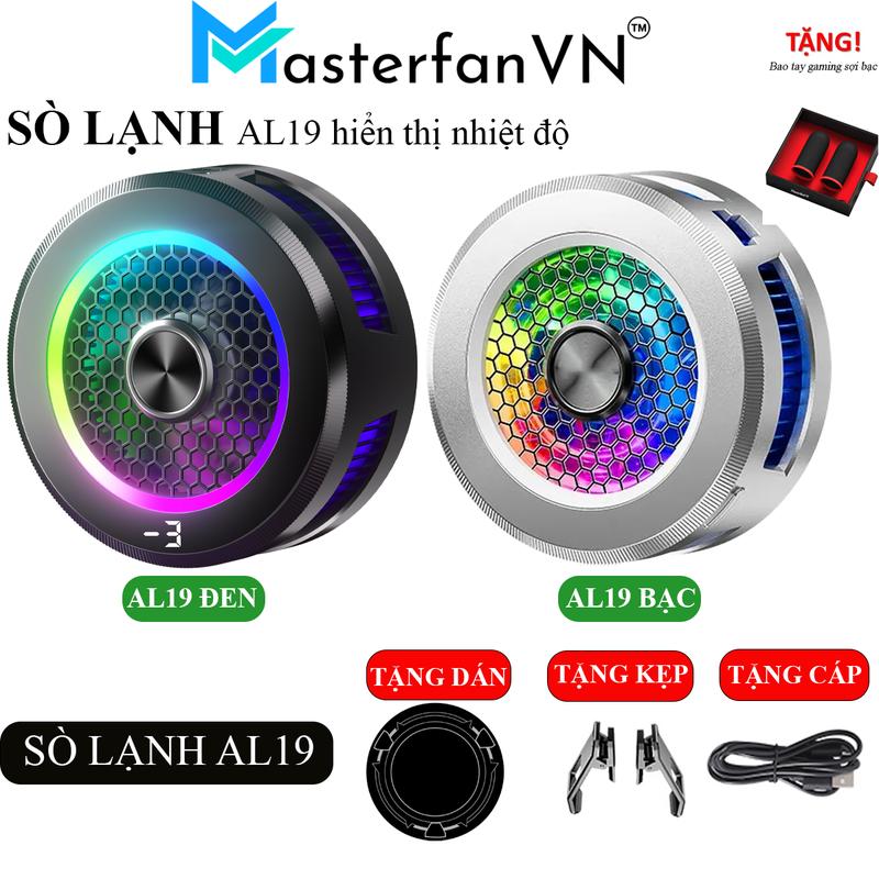 Quạt tản nhiệt điện thoại sò lạnh AL19 AI có hiển thị nhiệt độ nam châm - Quạt tản nhiệt sò lạnh máy tính bảng thiết kế mới Mobile Led Phụ Kiện