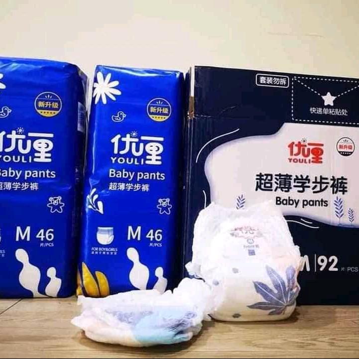 bỉm youli xanh Trẻ sơ sinh _ 1 thùng có 2 bịch