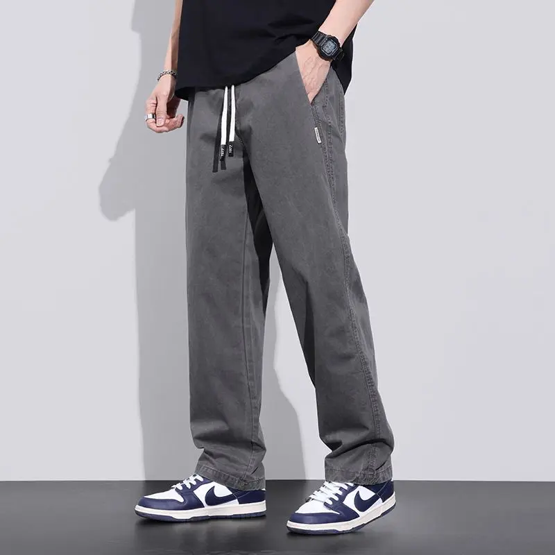 Quần Thường Ngày Cho Nam, Mỏng, Phong Cách Mỹ, Quần Yếm Mùa Hè, Màu Kaki, Quần Ống Đứng, Quần Dài, Quần Nam 1