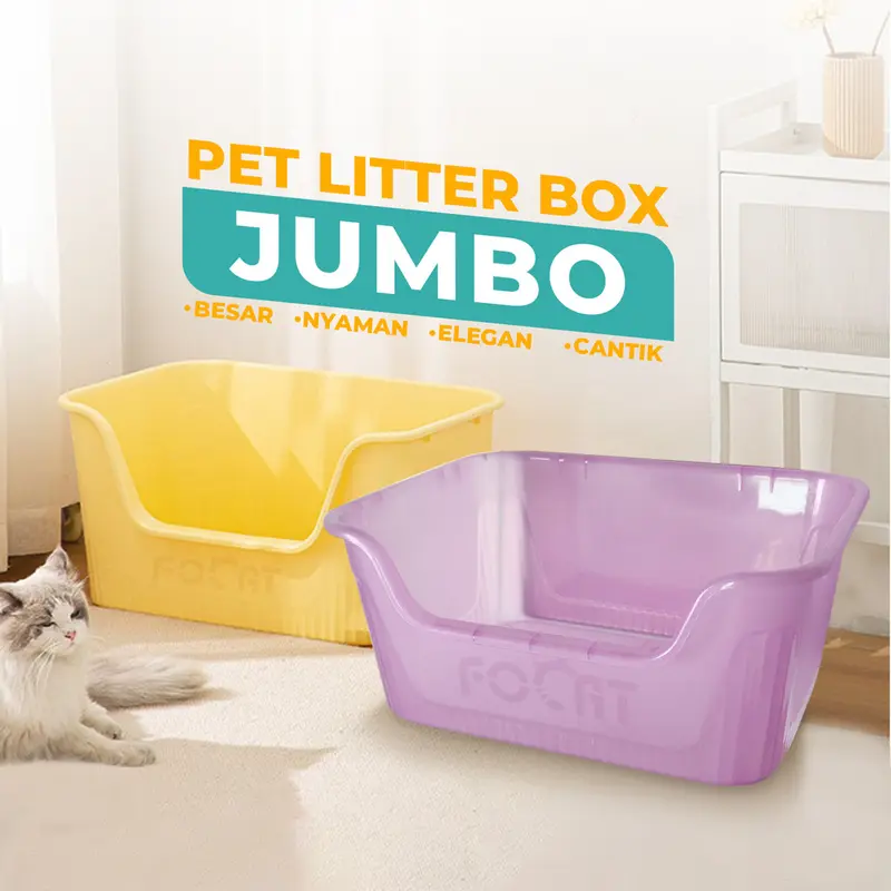 Pet Litter Box Ekstra Besar 50CM M31 Bak Pup Kucing Anabul Jumbo / Big Size Pet Litter Box 1
