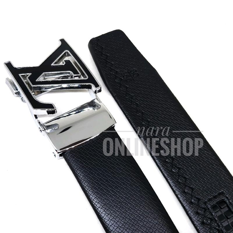 Gesper ikat pinggang pria model rel LLVN03 Silver black 1