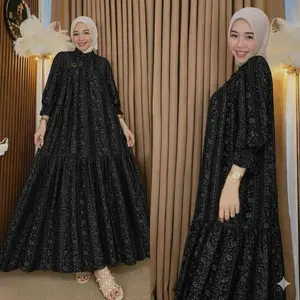 Series Rayya Namira Gamis Jumbo Bahan Rayon Premium Kancing Depan Busui LD 120 by FAREZ.co