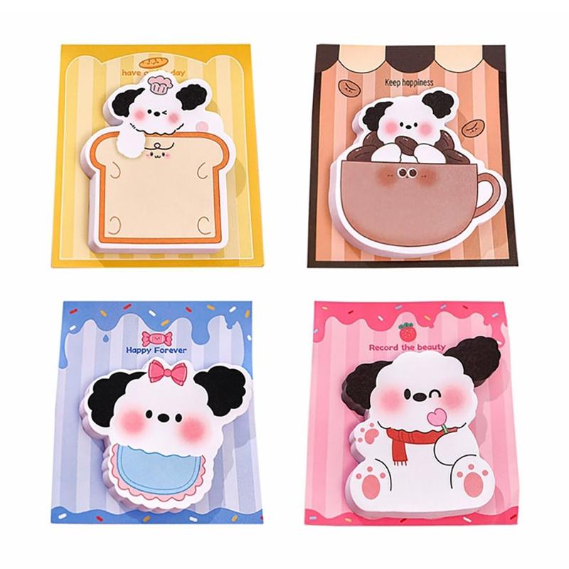 30Sheets Kawaii Puppy Sticky Notes Stationery Cartoon Notebook Notepad 0