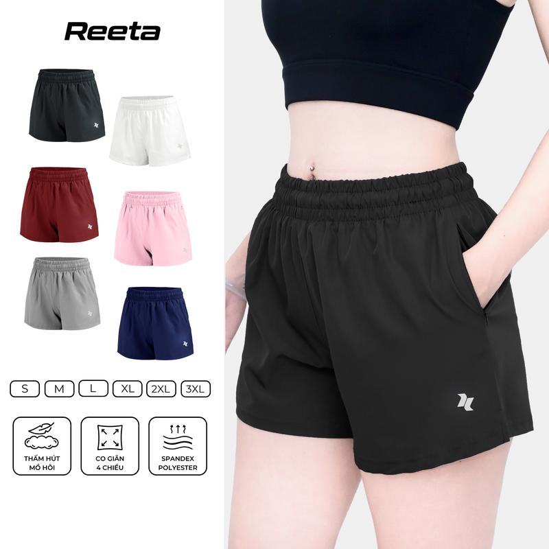 Quần Short Đùi Thể Thao Nữ Reeta 2 Lớp Co Giãn 4 Chiều Tập Gym - Yoga - Chạy bộ - Aerobic - A3060