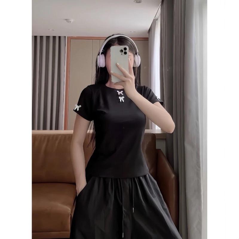 Áo thun nữ, áo babytee giành cho nữ dáng ôm vải tăm mát mùa hè Đậu bigsize-G156 0