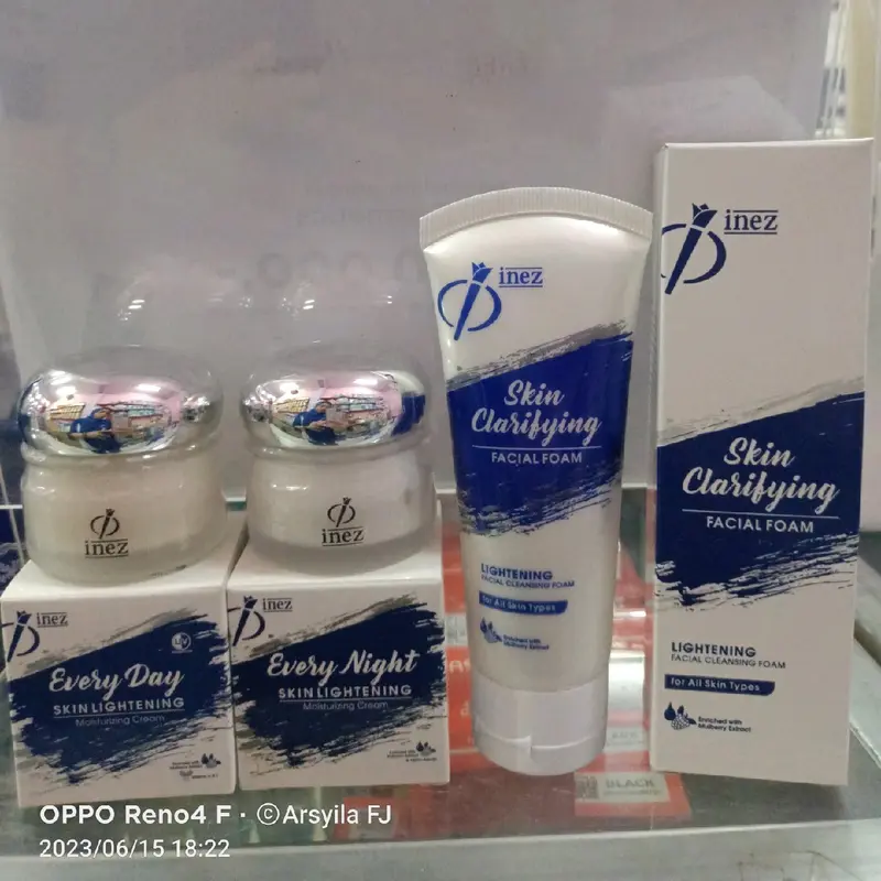 Inez Paket Flek Semua Jenis Kulit Pemutihan - Facial Foam, Krim Siang & Malam BPOM Pom NA untuk Kulit Cerah Sehat Bebas Flek - Kotoran, Masker, Muka, Moisturizer, Berminyak, Membersihkan, Kerutan 1