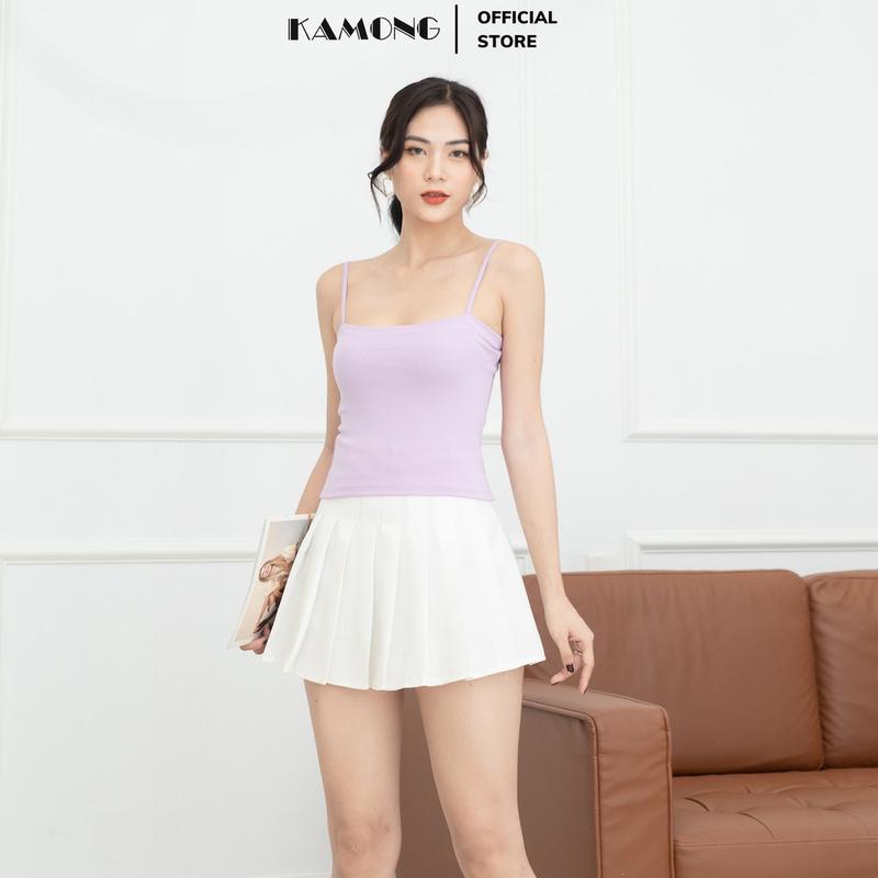 Áo hai dây thun nữ cao cấp KAMONG vải cotton 100% co dãn tốt A133 6