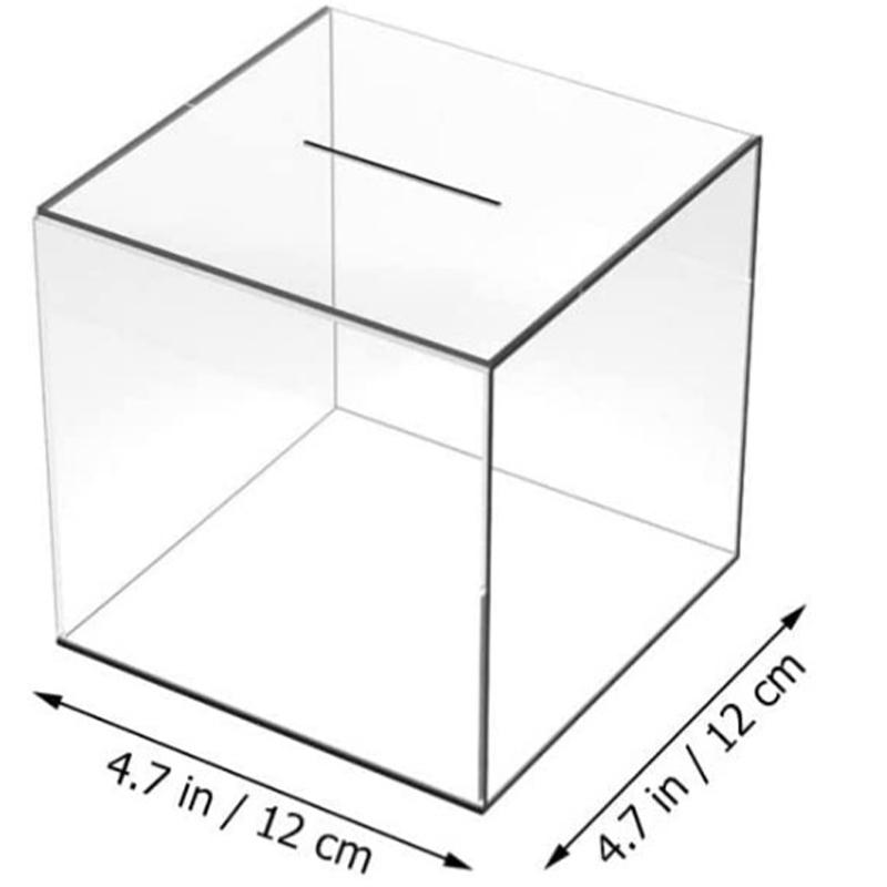 Product Introduction of [HHH]1Pc 12CM Transparent Acrylic Children's Piggy Bank Is Not Advisable Square Large Capacity Money Saving Box Coin  Box 0
