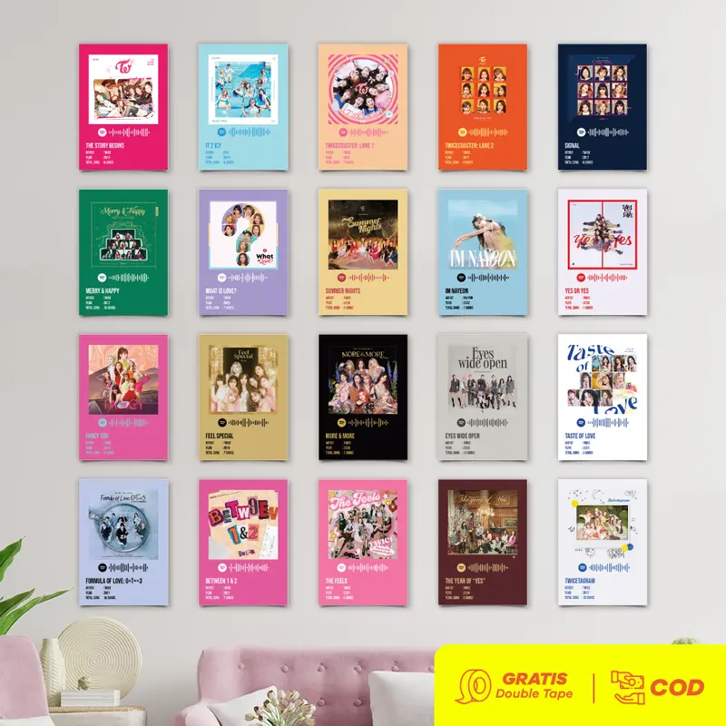 Poster Album Musik Kpop Twice Spotify - Album Lagu Kpop Twice A5 [ISI 20 LEMBAR] 1