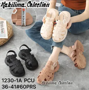 SANDAL KARET TALI JELLY WANITA SENDAL SANTAI PEREMPUAN BLC1230