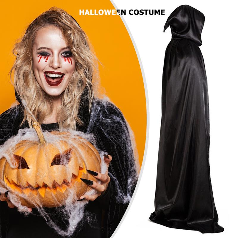 Áo choàng đội đầu Halloween, dài, có mũ trùm đầu, Cosplay, Trang phục ma cà rồng và quỷ dữ, Áo choàng 2