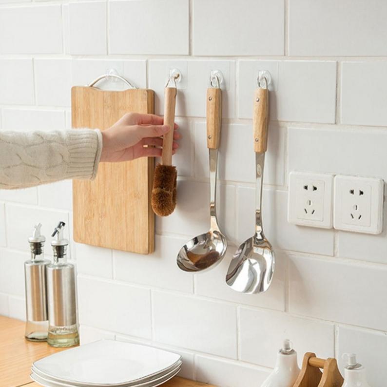Product Introduction of 10Pcs Big Size Transparent Strong Self Adhesive Door Wall Hangers Hooks Suction Heavy Load Rack Cup Sucker for Kitchen Bathroom 19