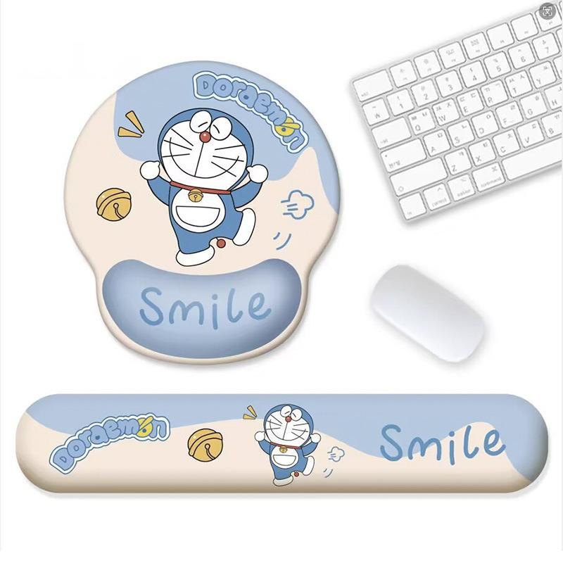 Tấm lót chuột bảo vệ, thiết kế Doraemon, miếng đệm Cổ Tay silicon, hỗ trợ bàn phím, thích hợp cho văn phòng và bàn học, miếng lót chuột, dành cho nữ
