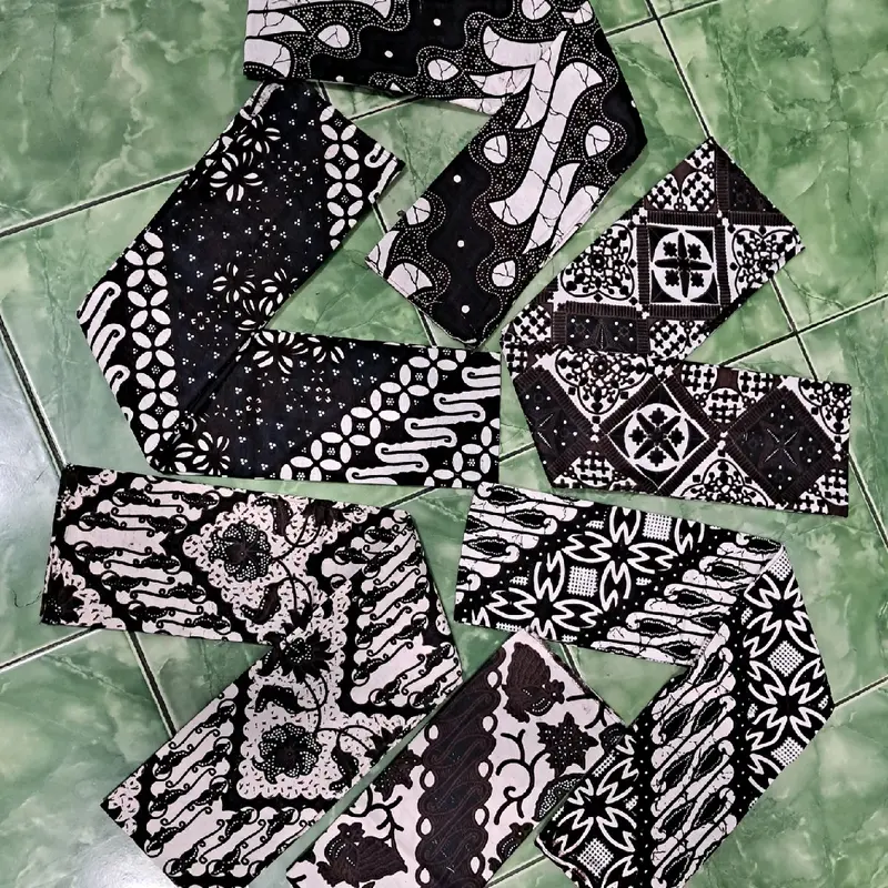 CUKIN BATIK / CUKIN BETAWI BATIK / SLENDANG BATIK / SLENDANG SYAL BATIK / SELEMPANG BETAWI SYAL BATIK COKLAT DAN PUTIH Aksesoris 6