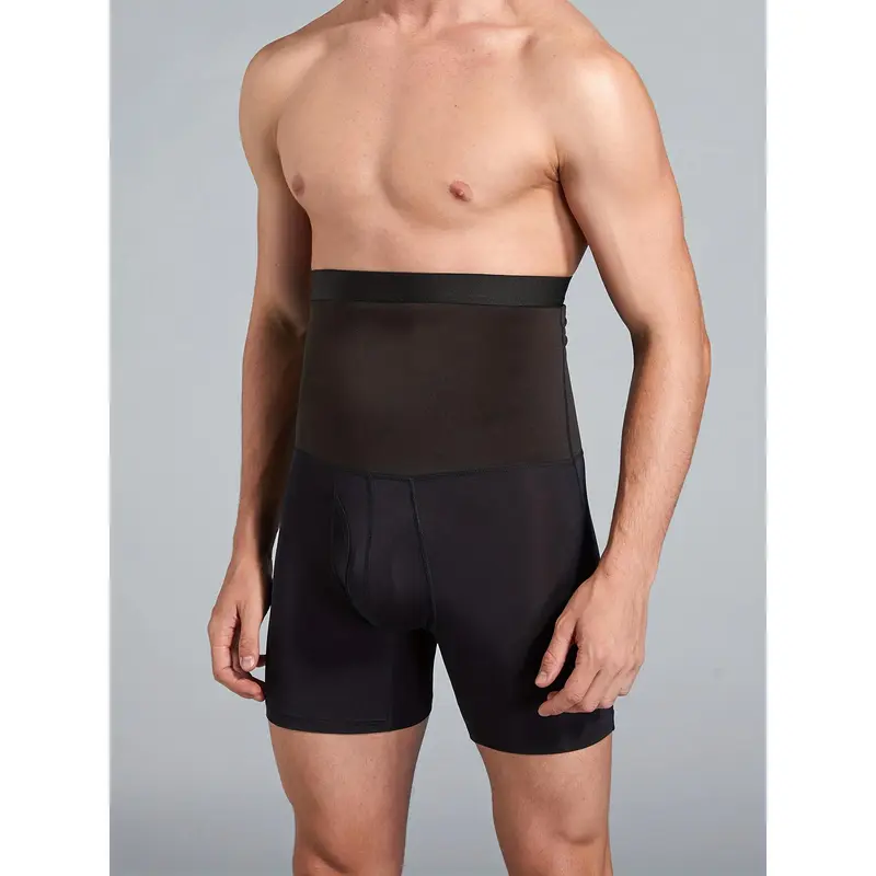 Men's High Waist Shapewear Shorts, Compression Body Shaper, Tummy Control Slimming Bodysuit 3