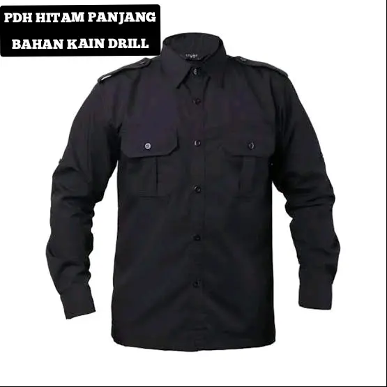 Baju PDH/Security/Satpam Hitam Lengan Panjang