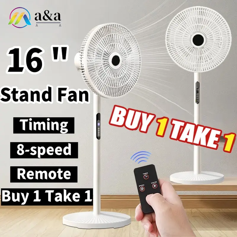 16 Inch Oscillating Pedestal Fan Stand Fan, Electric Fan Adjustable Wind Speed, 3 Speeds, for Bedroom, Living Room, Home Office and College Dorm Room