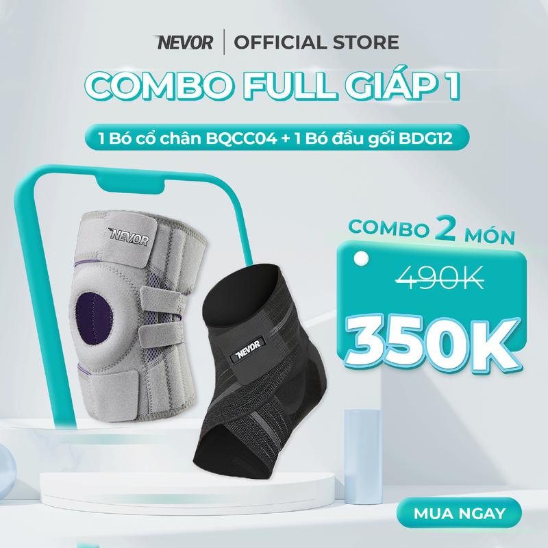 Nevor Combo Full Giáp 01 có 1 Băng cuốn  cổ chân + 1 Bó Đầu Gối Thể Thao Chống Va Đập Khi Vận Động Trong Đá Bóng, Bóng Chuyền, Sport bang goi the thao bang  goi