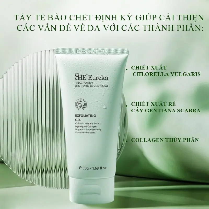 1PC 35000₫ SHEEureka Chlorella Exfoliating dành cho mặt tẩy tế bào chết Kiểm soát dầu Làm sạch sâu | Tẩy tế bào chết thu nhỏ lỗ chân lông Tươi mới | Phù hợp với mọi loại da 3