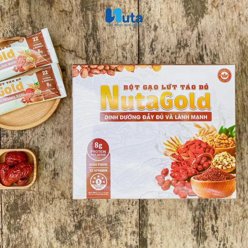 Bột gạo lứt táo đỏ hạt sen Nutagold 500G Food 4