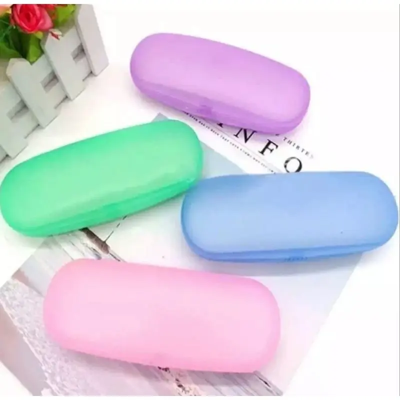 Kotak Kacamata Polos- Tempat Penyimpanan Kacamata Tembu Pandang Simple Transparan Eyeglasses || case box
