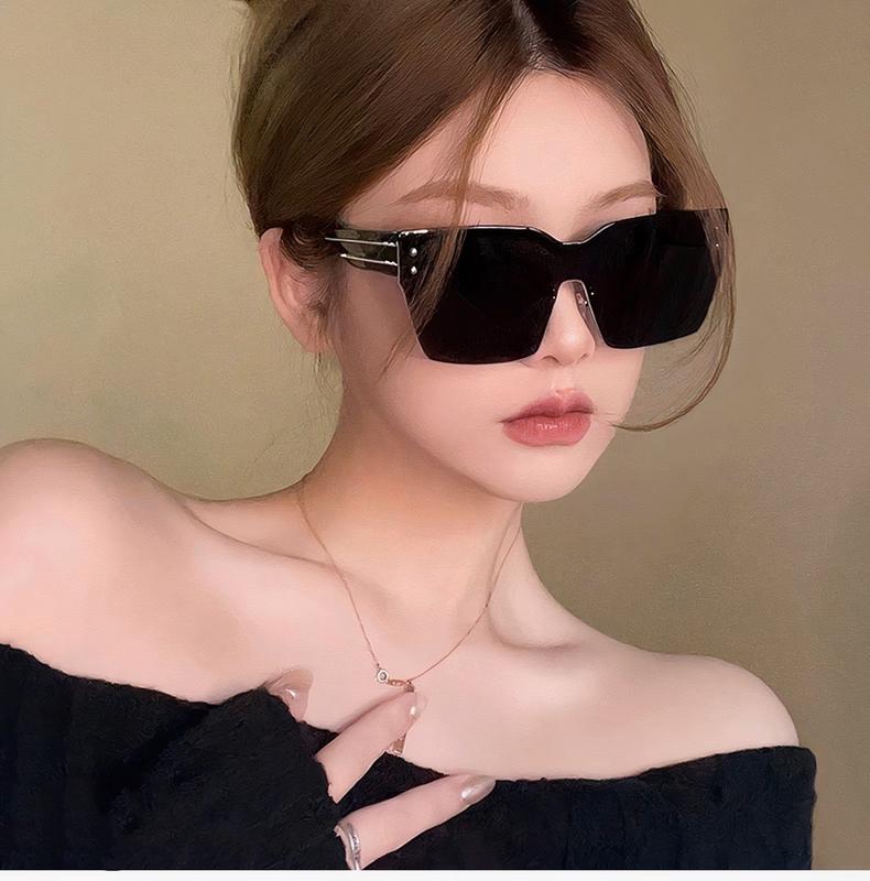 Km38 kính mát nam nữ xếp li nửa gọng không viền chống Uv400 ( tặng kèm hộp đựng kính  và khăn lau)  có màu kính tráng gương Kính Mắt Cao Su Voi