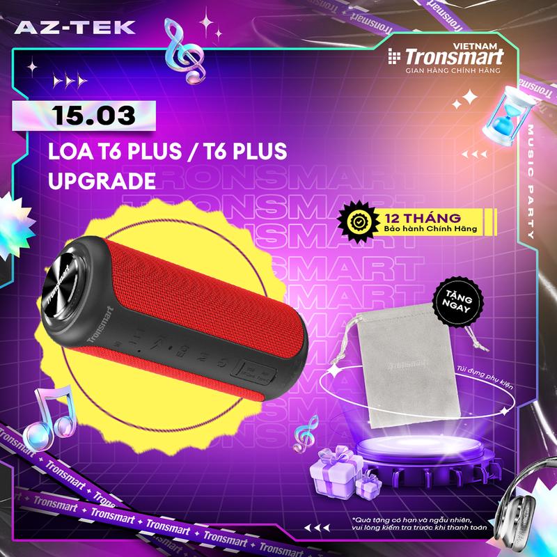  Loa Bluetooth 5.0 Tronsmart Element T6 Plus T6 Plus Upgraded Edition Công suất 40W 3 chế độ EQ Thời gian chơi nhạc lên đến 15 giờ  30% âm lượng  | Bảo hành chính hãng 12 tháng Củ Loa Nghe Nhạc 
