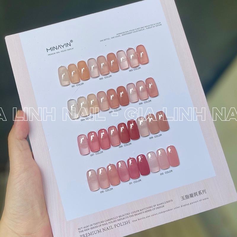  Set Sơn Gel thạch đục Minayin 12 chai 15ml   Tặng bảng   