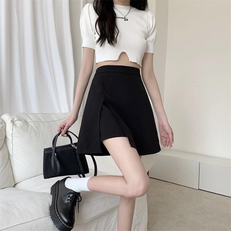 Chân váy ngắn - Quần váy ngắn vạt chéo chữ A khóa kéo co giãn lót quần trong siêu xinh thoải mái, quần váy cạp cao Nữ Jean 7