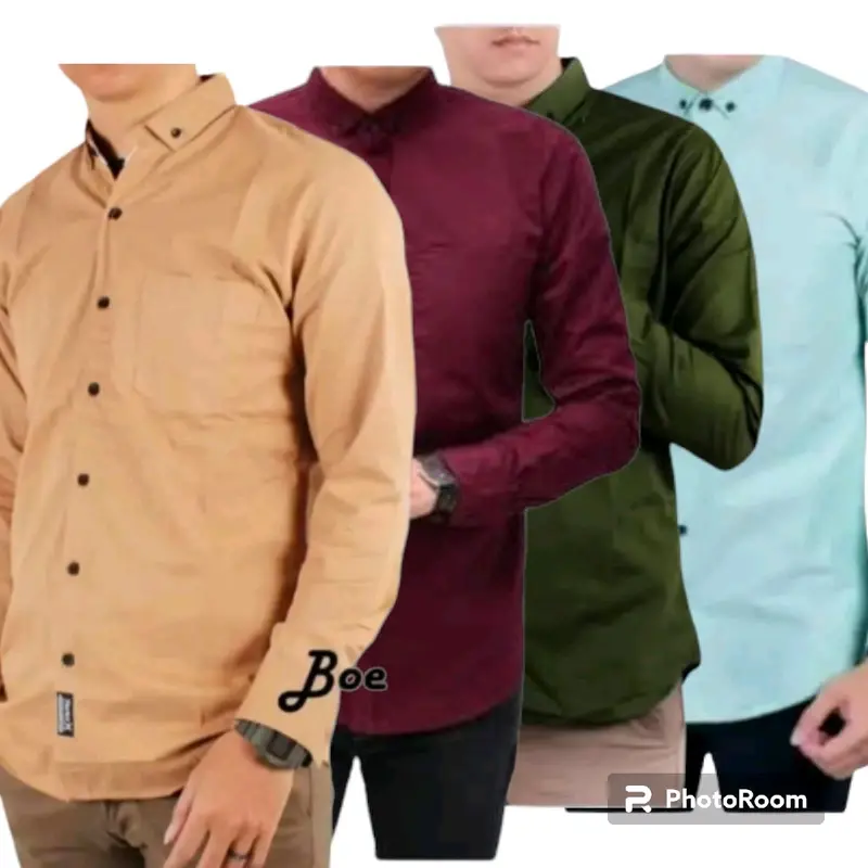 Kemeja Pria Polos Lengan Panjang (1 paket 4 pcs) 6