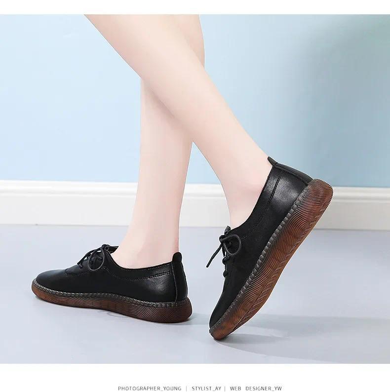 Product Introduction of Pumps Women's Spring and Autumn Soft Soled Flats Comfortable Work Shoes Girls' Mom Shoes 35