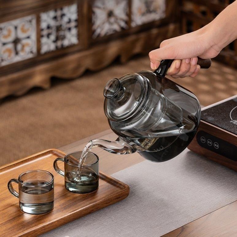 Ấm Trà Tự Động, Mới, Bơm Nước Và Sưởi Ấm Bằng Điện, Thích Hợp Để Nấu Trà, Sưởi Ấm Bằng Nước Cháy, Được Làm Bằng Gỗ Đào, Tất Cả Kính, Dung Tích Lớn, Được Cấp Bằng Sáng Chế, Thích Hợp Để Đựng Trà Đun Siêu Tốc 3
