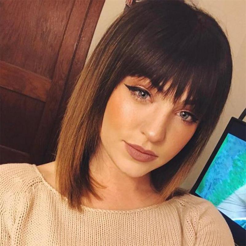 12 inch Heat Resistant Synthetic Womens Ombre Bob  for Daily Ombre Brown 7