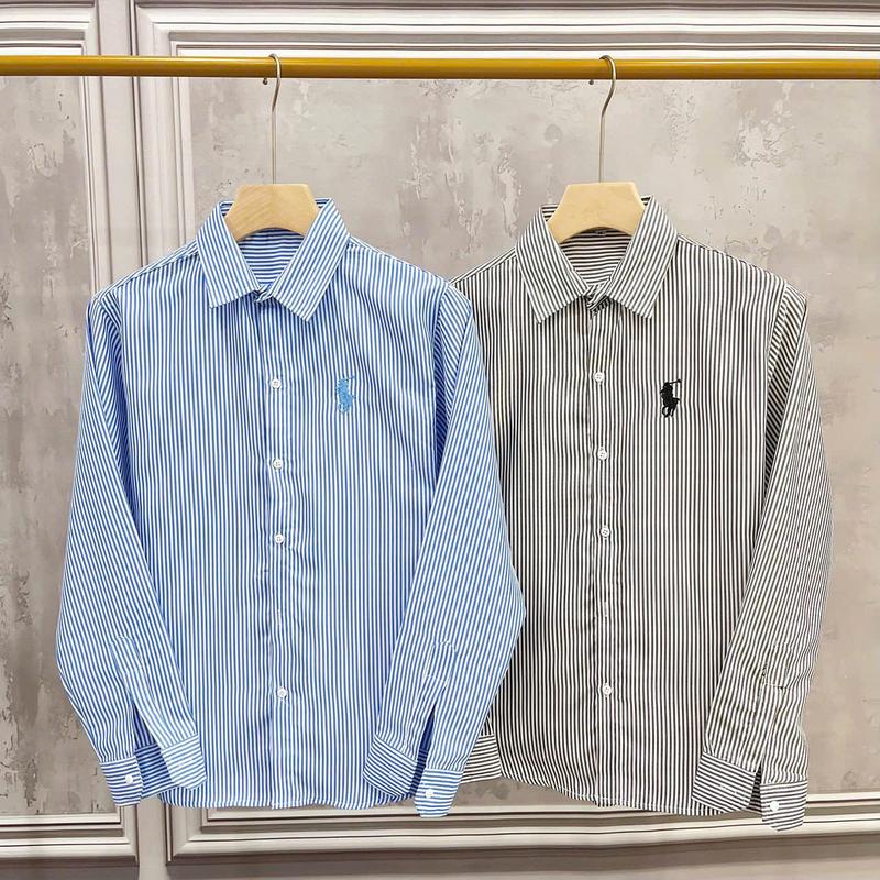 Áo sơ mi sọc trắng tay dài vải lụa mền thoáng mát thêu logo Ngựa mẫu mới cao cấp- ML CLOTHINGS Nam Menswear Kate Shirt