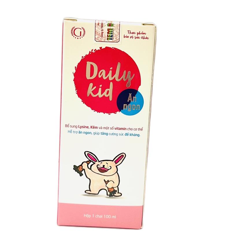Siro  Ăn Ngon Cho Bé [Daily Kid] - Giúp Cải Thiện Tình Trạng Bé Biếng Ăn - Ăn Không Hấp Thụ - Hệ Tiêu Hoá Kém - Giúp Bổ Sung Thiếu Hụt Lyshin Trong Cơ Thể Bé Vitamin 3