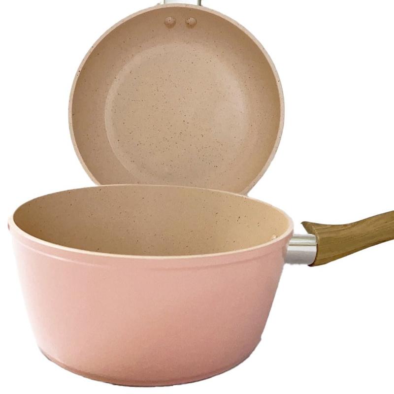 Bộ nồi chảo chống dính cao cấp cho bé 16cm, nhôm nguyên khối dùng mọi loại bếp hồng ngoại gas