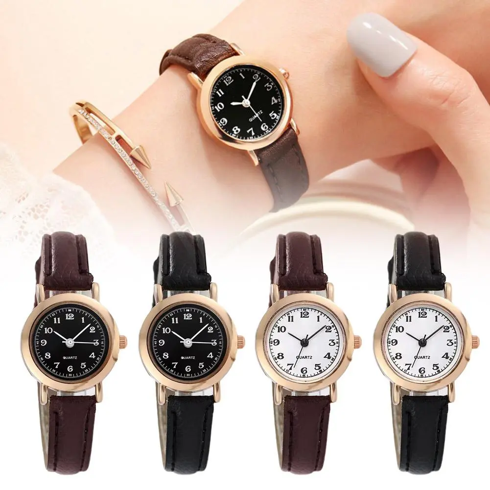 Đồng Hồ Cổ Điển Đơn Giản, Dành Cho Nữ, Mặt Số Đồng Hồ Đeo Tay, Chất Liệu Da, Phong Trào Kỹ Thuật Số, Đồng Hồ Đeo Tay Cao Cấp, T4U0