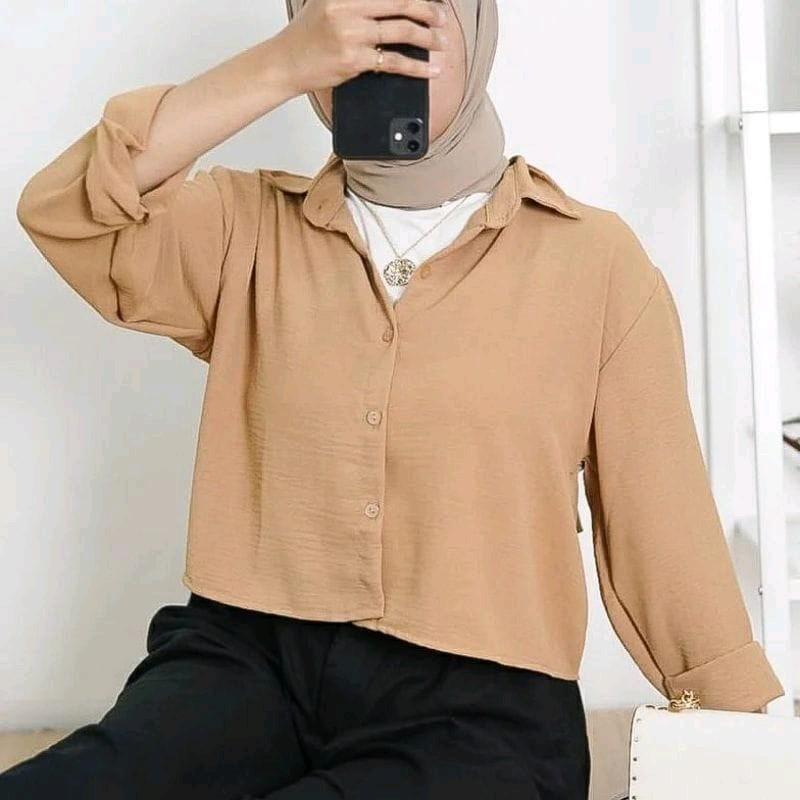 KEMEJA CROP CRINKLE KEKNIAN/GAYA KOREAN STYLE 3
