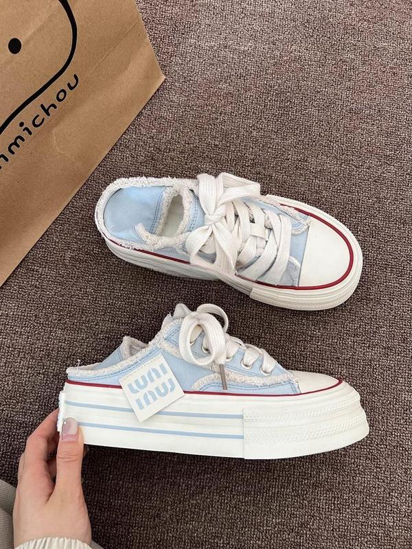 Product Introduction of Giày Thể Thao Sneaker Nữ Ulzzang Đế Dày Vải Bò Tua Rua Dây Bản To Kèm Tag Thời Trang - GS22 Shoes 25