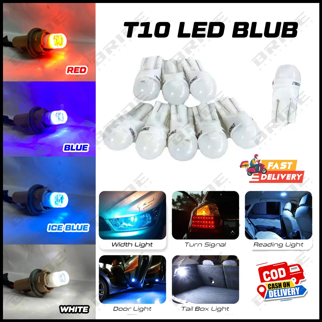 [COD] 2 PCS T10 12V LED Lamp Interior Dome Car License Plate Light Wedge Door Bulb Instrument Lamp Side Parking Light Automotive Truck