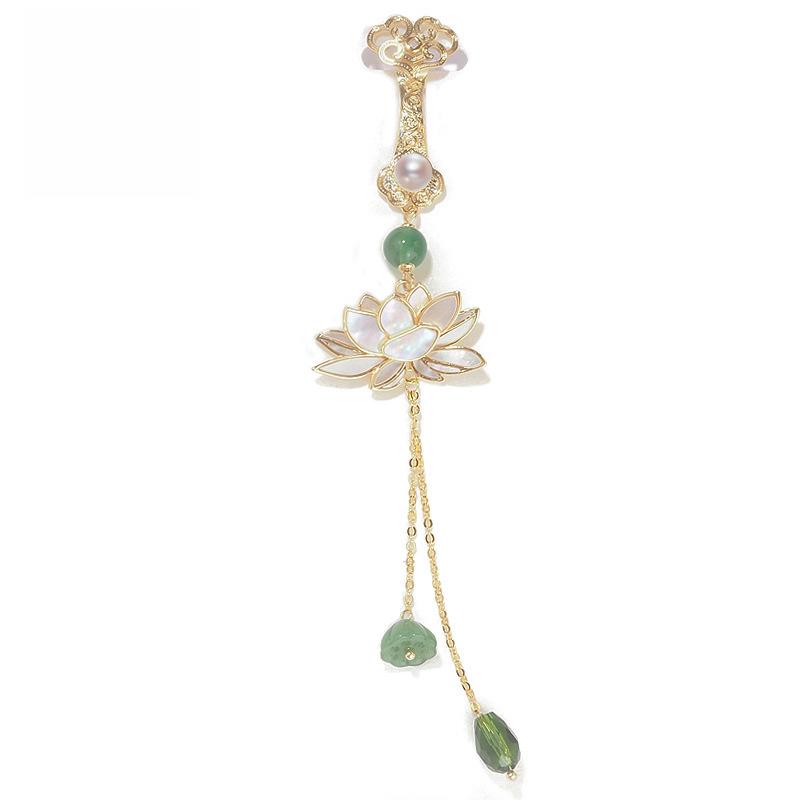 Product Introduction of Ghim Cài Mặt Dây Chuyền Phong Cách Cổ Trang, Thiết Kế Hoa Sen Fritillary Và Hoa Sen, Quá Trọng Lượng, Bước Đi Bước Đi, Dành Cho Nữ, Phụ Kiện Quần Áo Trà Trang Phục Truyền Thống Trung Quốc Cao Cấp Women 13