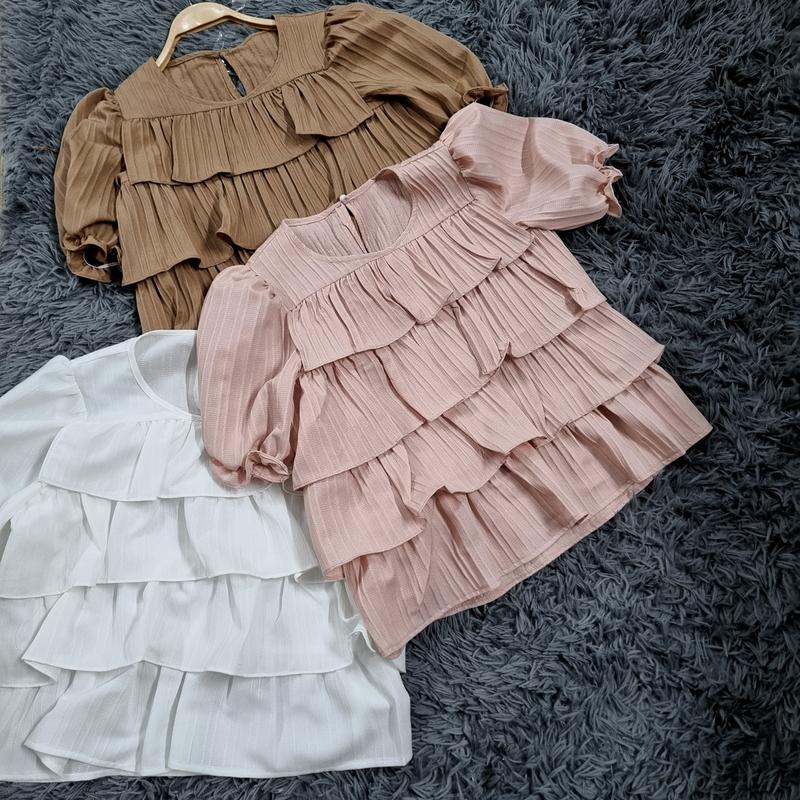  Áo thiết kế A01 bèo tầng đũi gân  mặc mát nhiều màu 