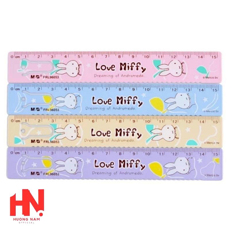 Combo 03 02 01 Thước kẻ nhôm Miffy thước kẻ hợp kim dẻo 15cm nhiều màu ,có tai cài tiện lợi M&J -FRL 96053 Hương Nấm Store