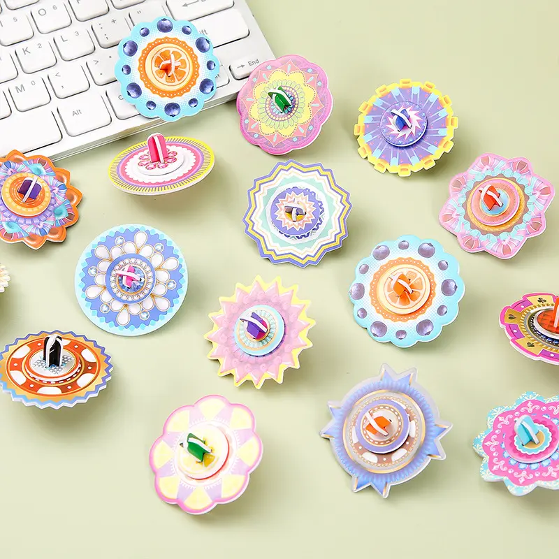 5pcs  DIY Children's 3D Puzzle Top, Paper Craft Puzzle, Kindergarten Gift for Early Education