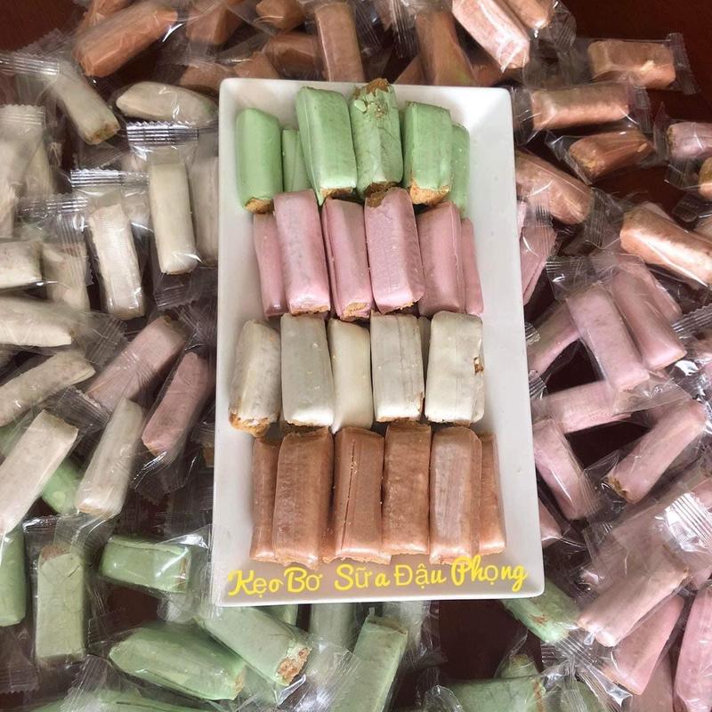 Kẹo Bơ Sữa Đậu Phộng Xốp Giòn Mix vị túi 500gr Snack Ăn Vặt Food Candy